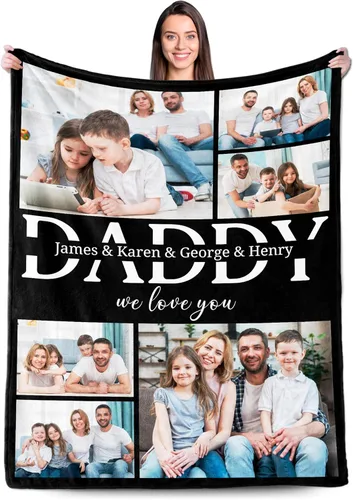 Miniatura 14 de Manta Personalizada para Novio y Novia con Fotos y Texto, Mantas Personalizadas para Parejas con Imágenes, Manta de Regalos de Boda Personalizados
