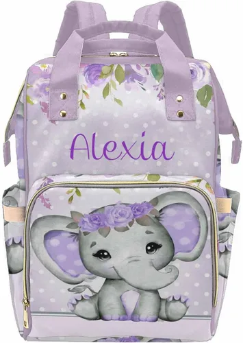 Miniatura 11 de Mochila personalizada para pañales con nombre, mochila grande multifuncional personalizada para pañales de gran capacidad, bolsa de mamá para nueva