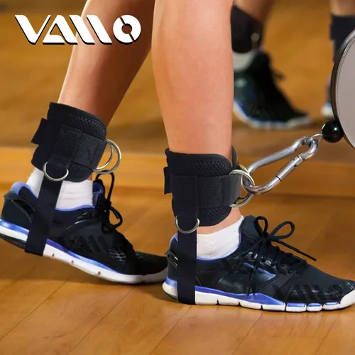 Miniatura 6 de VAIIO Correas para tobillo para máquinas de cable, neopreno de calce cómodo ajustable, refuerzo con doble anillo en D - Tobilleras prémium
