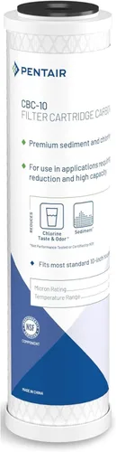 Miniatura 8 de Pentair Pentek CBC-10 Filtro de agua de bloque de carbono, 10 x 2.5 pulgadas, carbón activado en polvo (PAC), 0.5 micras, capacidad de 20,000