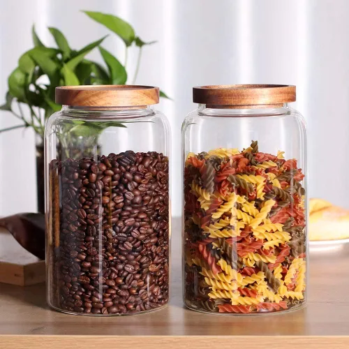 Miniatura 4 de Juego grande de tarros de vidrio con tapa hermética de 2 piezas 93 FL OZ (2750ml) juego de tarros de vidrio, tarros de almacenamiento de alimentos
