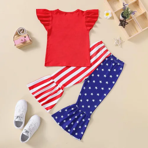 Miniatura 37 de Conjunto de sudadera con cuello redondo y estampado de pastel de calabaza para niña, camiseta y pantalones acampanados