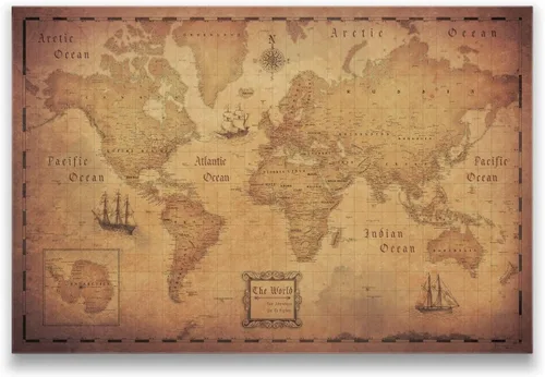Miniatura 2 de Tablero de Mapa del Mundo con Pasadores de Empuje - Con Pasadores de Empuje para Marcar Viajes del Mundo - Hecho a Mano en Ohio, EE. UU. - Diseño