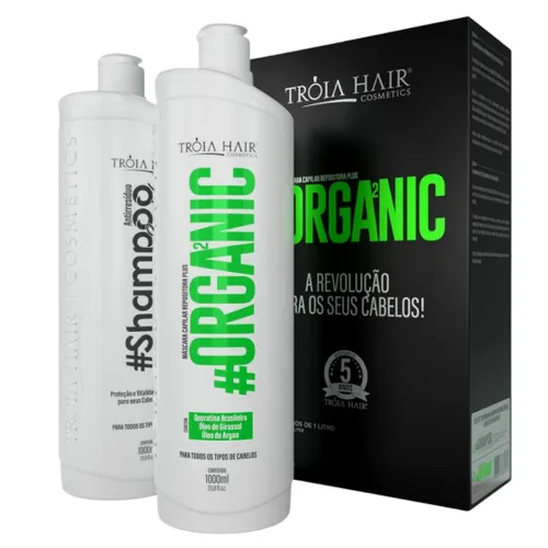 Miniatura 2 de Kit TROIA HAIR, tratamiento de alisado de queratina orgánica y máscaras completas de cronograma para el cabello, 33.8 onzas líquidas cada una