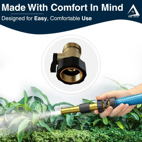 Miniatura 7 de DBR Tech® Válvula de Cierre de Manguera de Jardín de Latón – Válvula de Manguera de Agua de Uso Duro para Cierre Conector de Extremo de Manguera