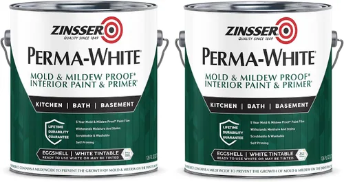 Miniatura 6 de Zinsser 2770 PERMA-WHITE - Pintura interior a prueba de moho y moho, 5 galones, color blanco cáscara de huevo
