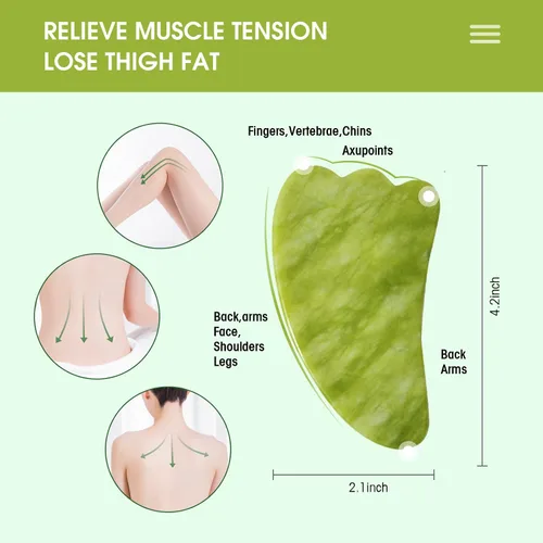 Miniatura 3 de AIRLAXER Juego de herramientas faciales Gua Sha, kit de masaje Guasha para cara y cuerpo, tabla de masaje de raspado, juego de 4 piezas para terapia