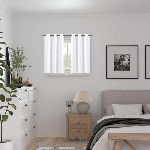 Miniatura 2 de BGment Cortinas opacas cortas de 30 pulgadas de largo, 2 paneles de cortinas 100% de oscurecimiento de la habitación para ventanas pequeñas