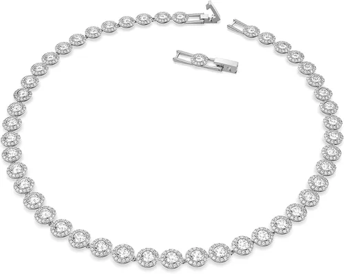 Miniatura 2 de Swarovski Angelic Necklace, Earring, and Bracelet Crystal Jewelry Collection, Rhodium Tone Finish, Blue Crystal, Pink Crystal, Clear Crystal