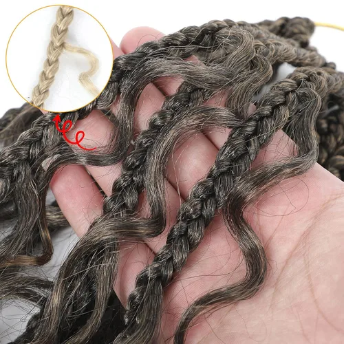 Miniatura 3 de Ayana - Trenzas de ganchillo, bohemias, con extremos rizados Crochet Braids Box. 3 extensiones de cabello sintético de trenzas de ganchillo Goddess