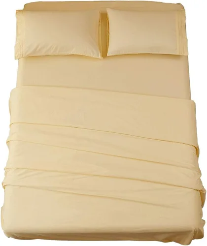 Miniatura 25 de SONORO KATE Juego de sábanas de microfibra súper suave de 1800 hilos, sábanas egipcias de lujo de 16 pulgadas de profundidad, antiarrugas e Beige