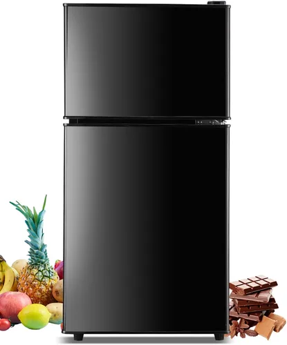 F.W.WOOLWORTHS Refrigerador de 3.5 pies cúbicos con congelador, refrigerador de 2 puertas con control de termostato ajustable, refrigerador para