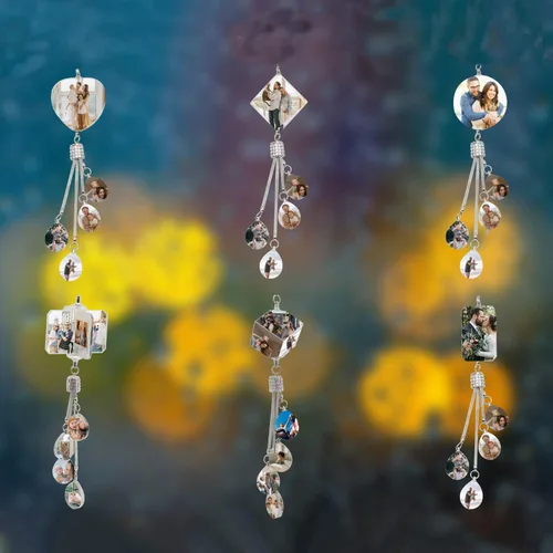 Miniatura 7 de AIFLM Adornos Personalizados de Foto de Cristal para Colgar en Coche Adornos Personalizados Estéticos para Espejo Adornos Personalizados
