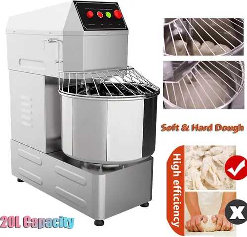 Miniatura 9 de INTSUPERMAI Mezclador de masa comercial Mezclador eléctrico de alimentos con doble acción doble velocidad espiral mezcla para escuelas panaderías