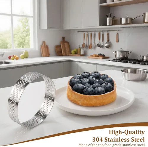 Miniatura 2 de Anillo de acero inoxidable 304 para tartas, multiforma de corteza de tarta de fruta, cuadrado, rectángulo, redondo, forma ovalada, anillo de comida