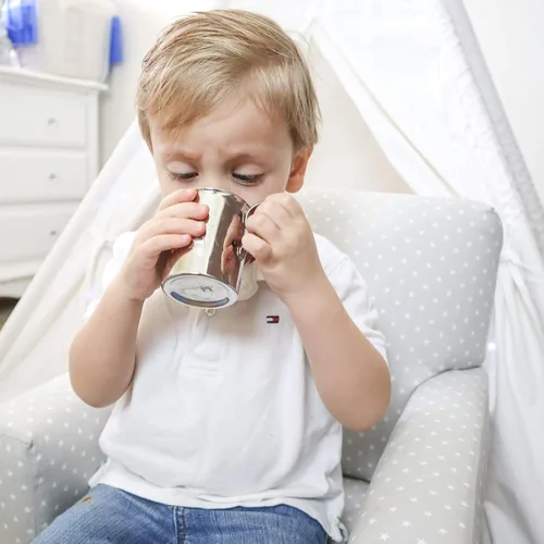 Miniatura 3 de Vasos de acero inoxidable con asas para niños Serie educativa Premium 304 (18/8) Juego de 2 Perfecto para bebés Montessori, niños pequeños