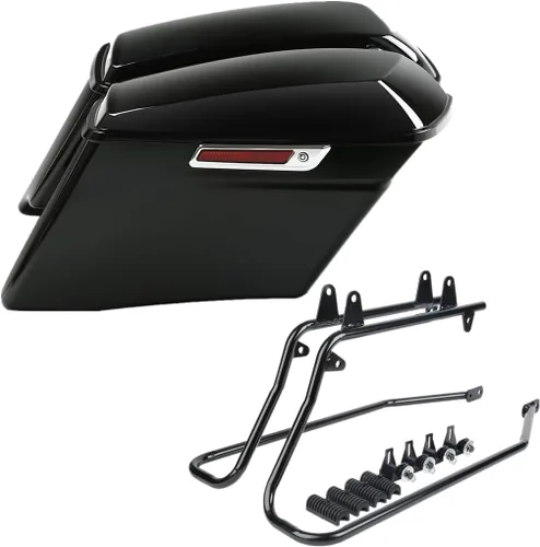 Miniatura 27 de Kit de soporte de conversión para alforjas extendidas de 4" TCMT, compatible con Harley Heritage Softail Fatboy FLSTF Breakout 1984-2017, negro
