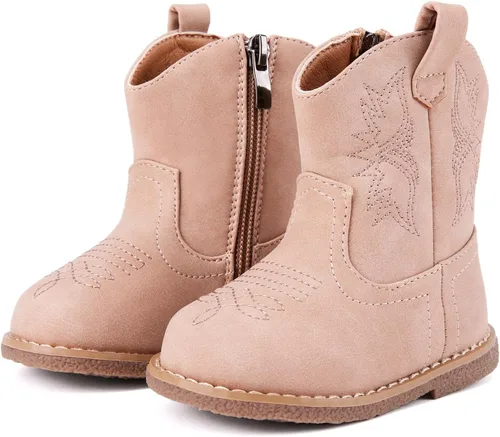 Miniatura 24 de BMCiTYBM Botas de bebé vaqueras para niño y niña, botas vaqueras occidentales para bebé, botas de vaquero para bebé con punta redonda, botas
