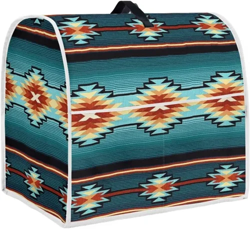 GLENLCWE Tribal Africa - Funda para batidora de pie turquesa con bolsillo y asa superior, poliéster a prueba de polvo, para mujer, accesorios de