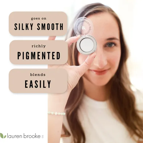 Miniatura 4 de Lauren Brooke Cosmetiques Sombra de ojos crema Maquillaje de ojos orgánico natural, ricamente pigmentado, sombra de ojos en crema para mujer Satén