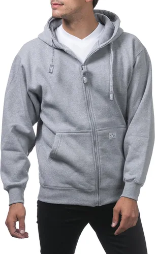 Miniatura 5 de Pro Club - Sudadera de vellón pesado con capucha y cremallera completa para hombre