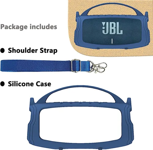 Miniatura 2 de JCHPINE Funda de Silicona para Altavoz Bluetooth Portátil JBL Charge 5, Soporte de Piel Protectora para Accesorios de Altavoz JBL Charge 5