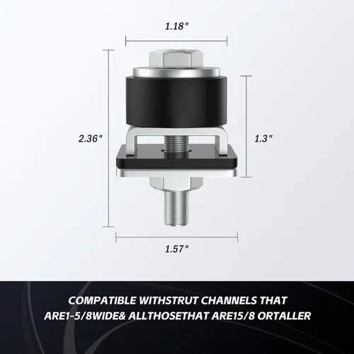 Miniatura 3 de SKTREX Diseño antideslizante Ruedas de rodillos de carro Limit Trolley Assembly Positioning para canal de puntal Unistrut con 1-5/8" de ancho