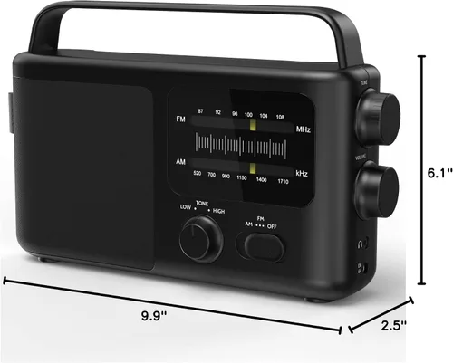 Miniatura 7 de i-box Tono, radio portátil, radio AM FM, radio despertador, radio retro, radio FM, radio con batería o red eléctrica, radio enchufable, mejor