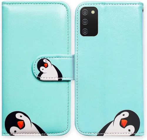 Miniatura 24 de Bcov Funda para Samsung Galaxy A02s, diseño de pájaro negro y verde con tapa para teléfono con ranura para tarjeta y soporte para Samsung Galaxy A02s