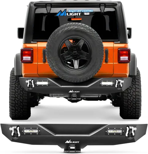 Miniatura 13 de Nilight - Parachoques delanteros compatibles con Jeep Wrangler JK/JKU de 2007, 2008, 2009, 2010, 2011, 2012, 2013, 2014, 2015, 2016, 2017 y 2018