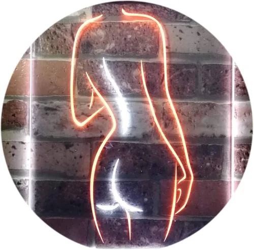 Miniatura 14 de ADVPRO Señal de neón LED de doble color con texto en inglés "Lady Back", diseño de cueva sexy para niñas, color azul y rojo, 12 x 16 pulgadas, azul