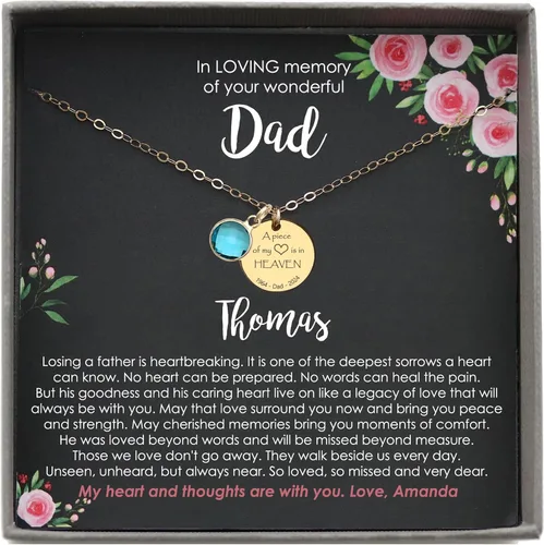 Miniatura 12 de Regalos conmemorativos por la pérdida del padre, collar de perlas blancas de plata de ley 925 con mensaje significativo
