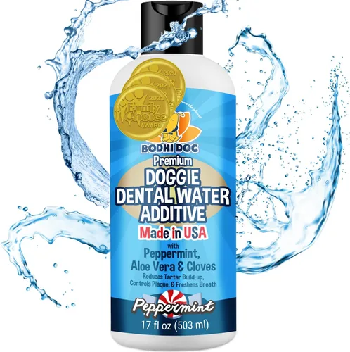 Bodhi Dog Peppermint - Aditivo de agua dental para perros – Aditivo de agua dental para perros y mascotas – Dientes, aliento y encías saludables –