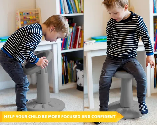 Miniatura 5 de Studico ActiveChairs Taburete Tambaleante para Niños, Asiento Flexible para Aula Mejora la Concentración, Postura y Ayuda con TDAH/TDA. Saca