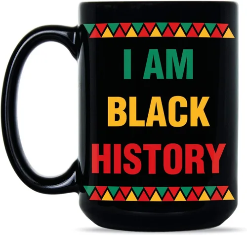 Miniatura 4 de We Got Good Taza de café con texto en inglés "I Am Black History", color negro