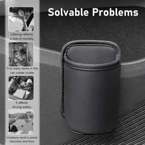 Miniatura 7 de Shakas Portavasos grande para puerta de automóvil, bolsa de almacenamiento multifuncional, papelera para bebidas, taza de agua, teléfono móvil