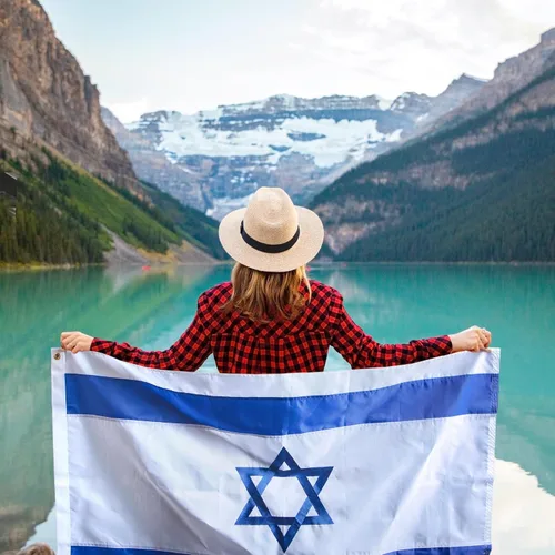 Miniatura 5 de Bandera de Israel de la serie Anley EverStrong de 3x5 pies de alta resistencia - rayas bordadas y cosidas - 4 filas de costuras en el borde