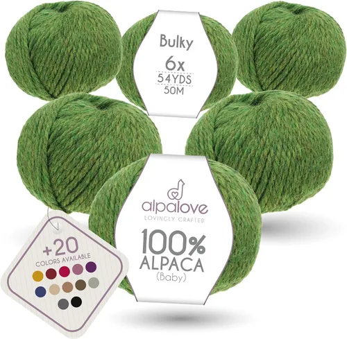Miniatura 42 de Set de Lana Abultada (6 x 50 g) Súper Suave de Alpaca Bebé para Tejer Antracita 300 Metros