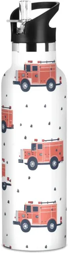 Miniatura 20 de Botella de agua aislada con popote Kawaii Lion White de doble pared aislada al vacío ligera para deportes, gimnasio, viajes al aire libre, escuela 01