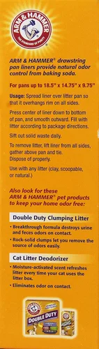 Miniatura 3 de Arm & Hammer - Revestimientos con cordón para bandejas grandes para arena de gatos, grandes, color blanco, paquete de 12