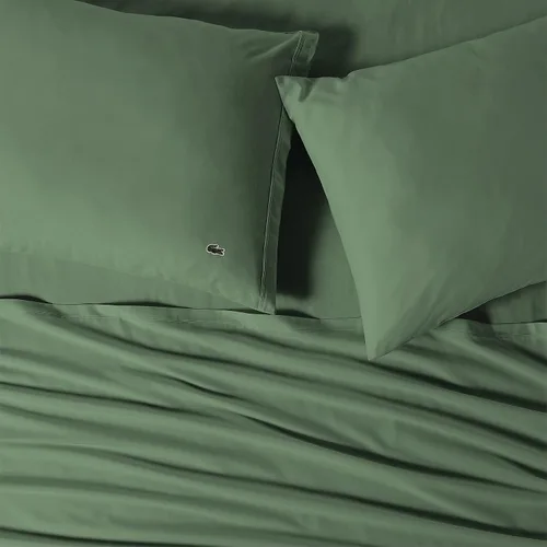Miniatura 2 de Lacoste Juego de 2 fundas de almohada de 100% algodón percal – Fresco, crujiente, mate y duradero, certificado Oeko-Tex – Sólido, verde, estándar