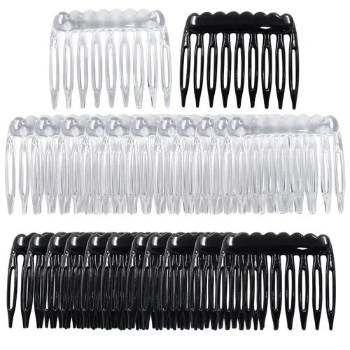 Miniatura 5 de 24 peines laterales de plástico para el cabello, pequeños peines franceses, pinzas para el cabello para mujeres y niñas, velo de boda