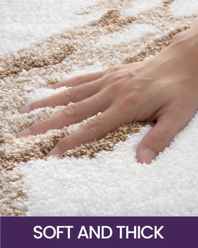 Miniatura 6 de DEXI Alfombra de baño 17x30, antideslizante, lavable a máquina, de mármol, absorbente, gruesa, de microfibra, alfombra suave y lujosa para el piso