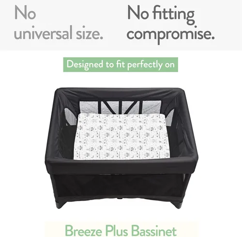 Miniatura 2 de Sábanas ajustables de moisés compatibles con 4moms Breeze Plus modelo 1045 – Snuggly Soft 100% algodón jersey – 2 unidades – No para modelos