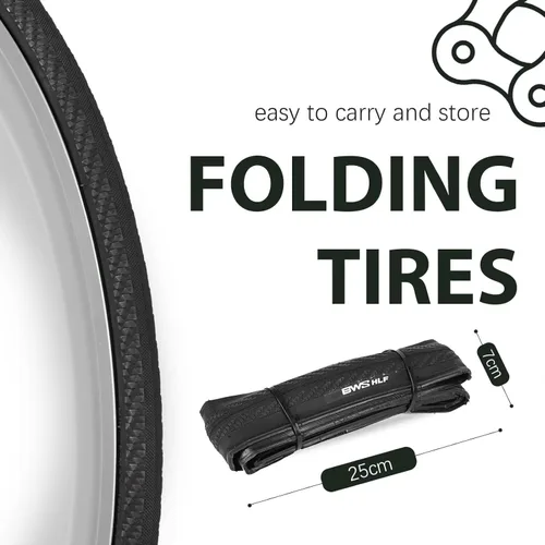 Miniatura 3 de BWSHLF 700x23/25/28/35c Road Bike Tire, Folding Bead Replacement Cycling Bicycle Tires Black Durable 2 Pack 700x28C/Negro
