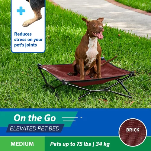 Miniatura 3 de Coolaroo On-The-Go Cama Elevada para Perros - Cama Plegable Emergente de Viaje para Perros con Tela Transpirable, Resistente a la Humedad, Bolsa