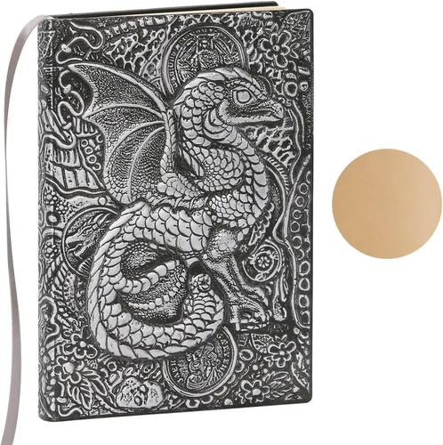 Miniatura 9 de Diario sin forro – DND Dragon Brass 3D en relieve de tapa dura, cuaderno de bocetos A5 en blanco, 8.4 x 5.7 pulgadas (100 hojas, 200 páginas)