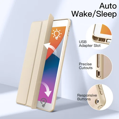 Miniatura 6 de JETech Funda para iPad de 10.2 pulgadas (9ª/8ª/7ª generación, 2021/2020/2019) con soporte para lápices, carcasa trasera transparente, soporte