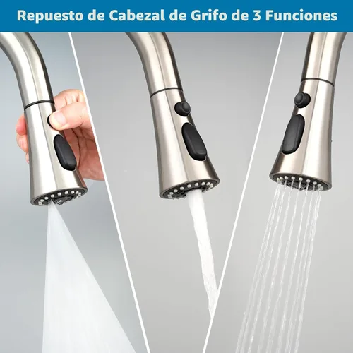 Miniatura 3 de Reemplazo universal de cabezal de grifo de cocina con kit de 15 adaptadores compatible con grifos American Standard/Kohler/Moen/Delta, cabezal