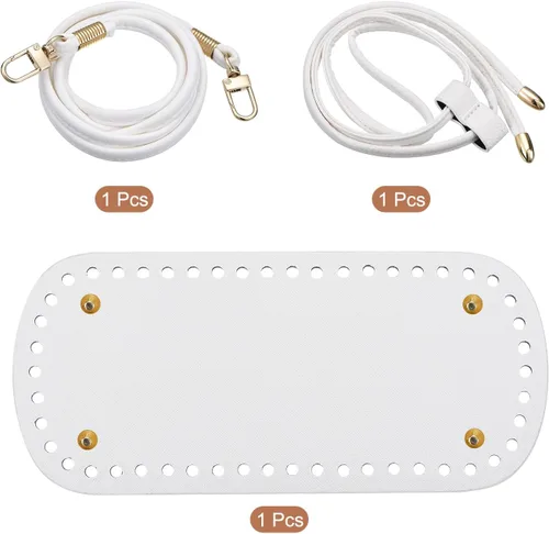 Miniatura 3 de uxcell Juego de 3 bolsas de cuero para hacer mochilas, kit de fabricación de bolsos de cuero con parte inferior de bolsa, correa para el hombro